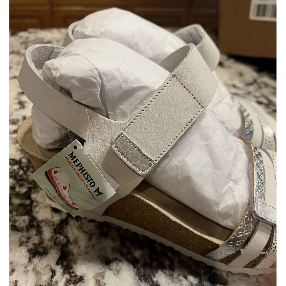 LUCIA‎ LMMSSA60 WOMEN SHOE SIZE 9M (40) WHITE LEATHER SLINGBACK BY MEPHISTO